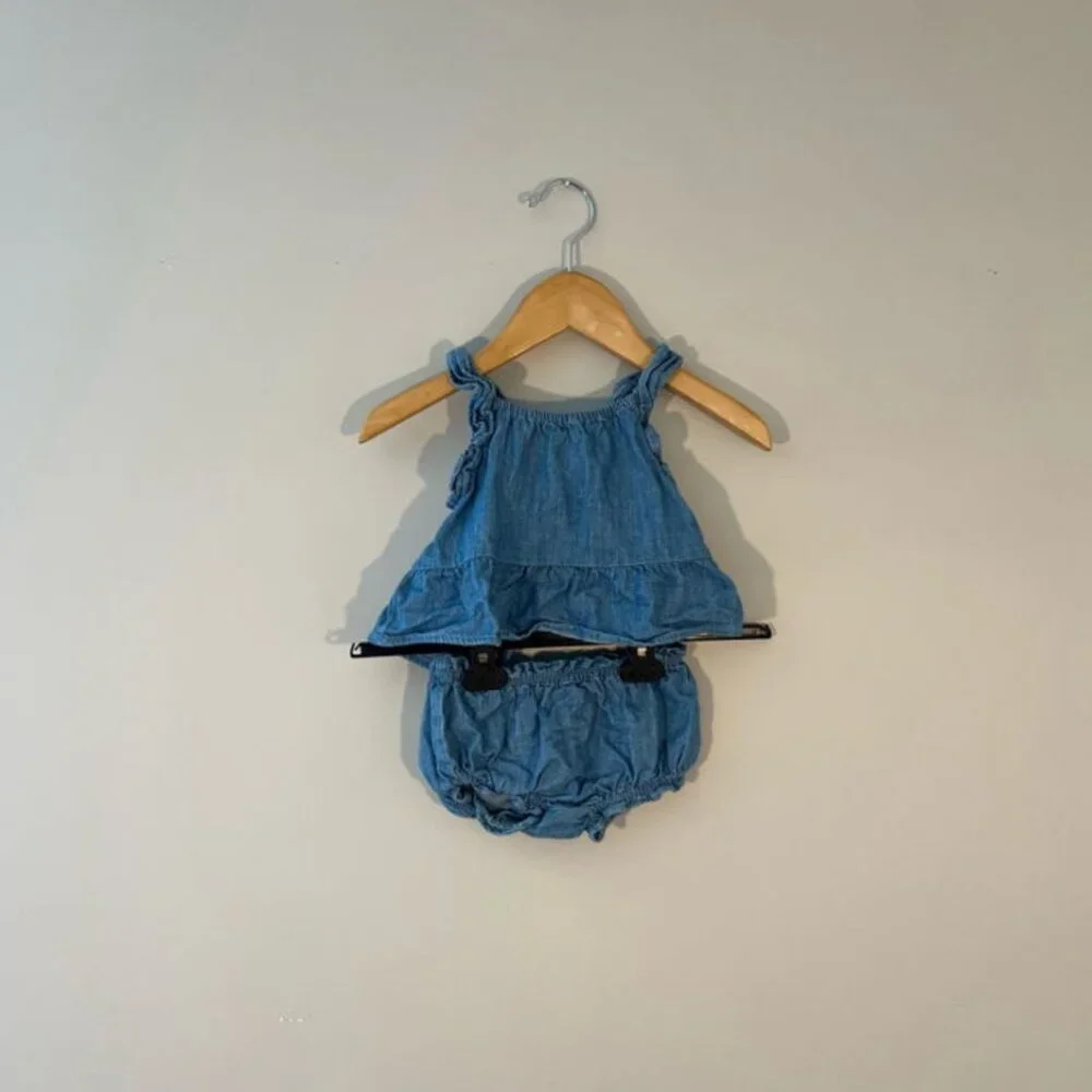 $14 ADD ON Old Navy denim tank and‎ bloomers set Baby Gap Zara Abercrombie